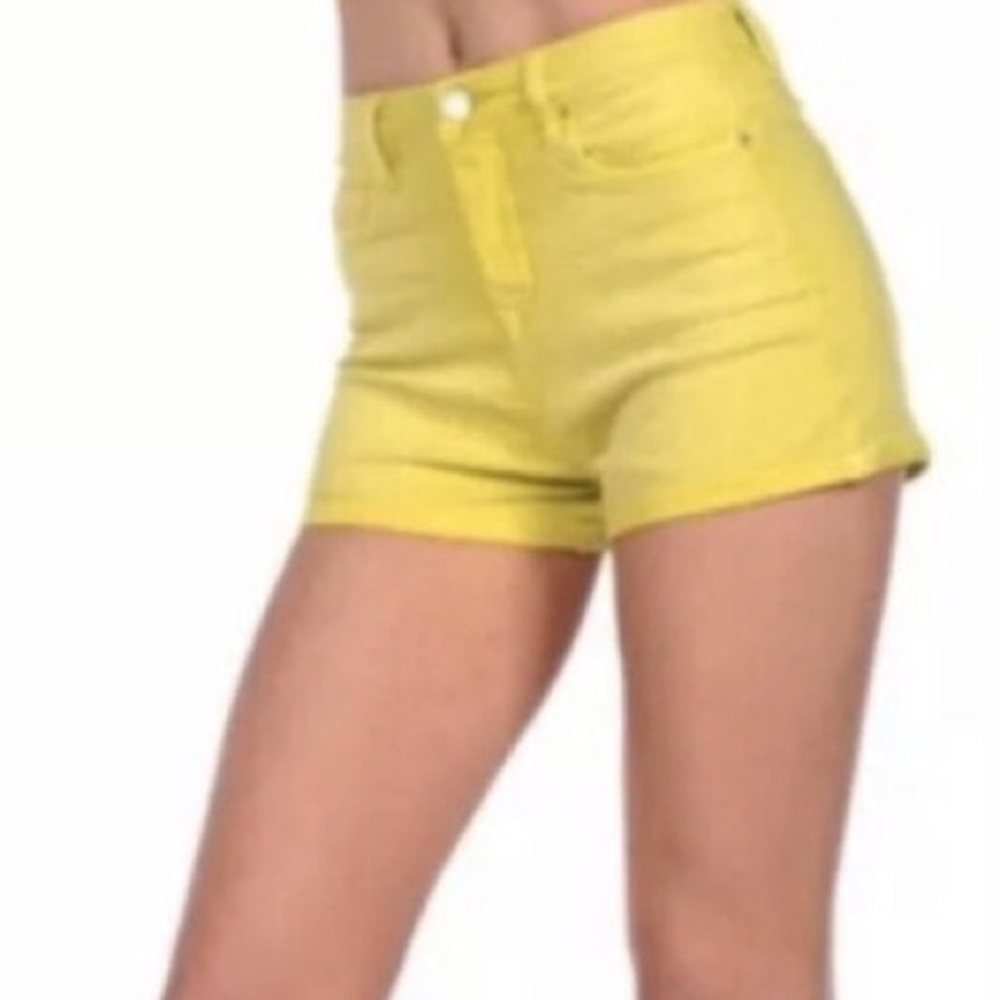 Blank NYC high rise denim short lime